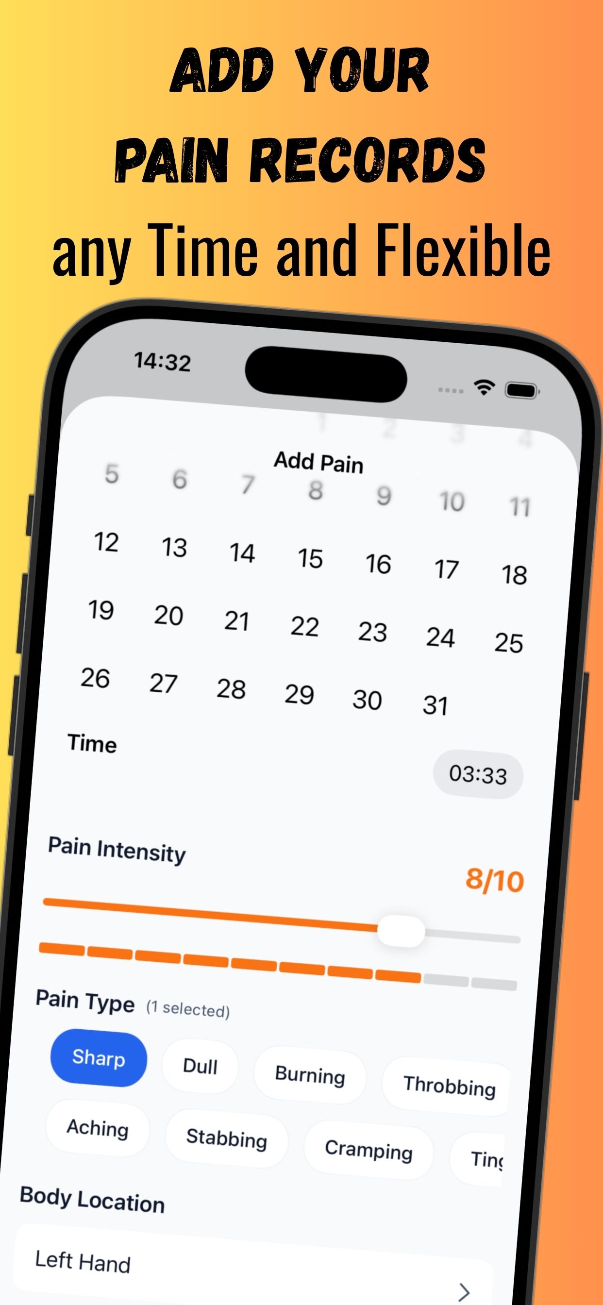 Pain Tracker Screenshot 1