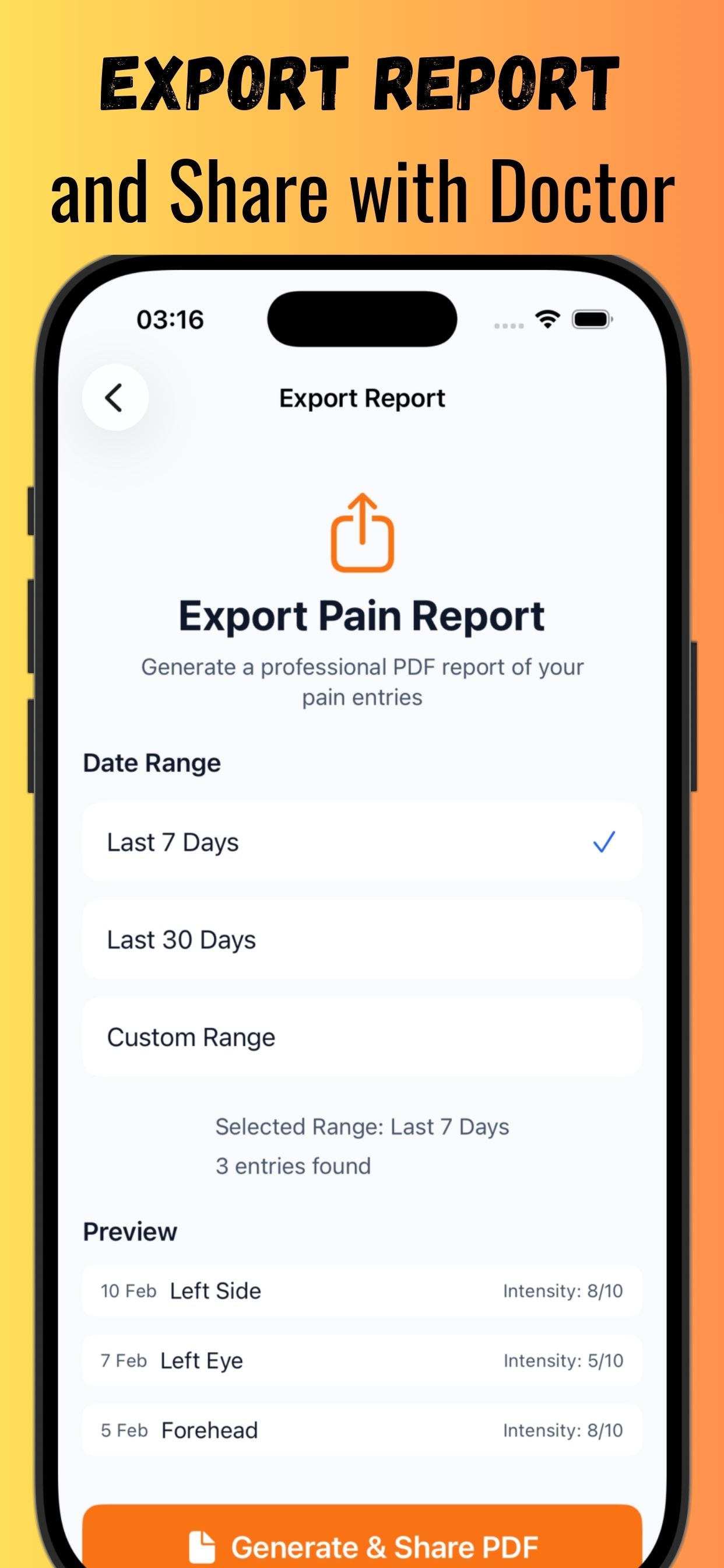 Pain Tracker Screenshot 2