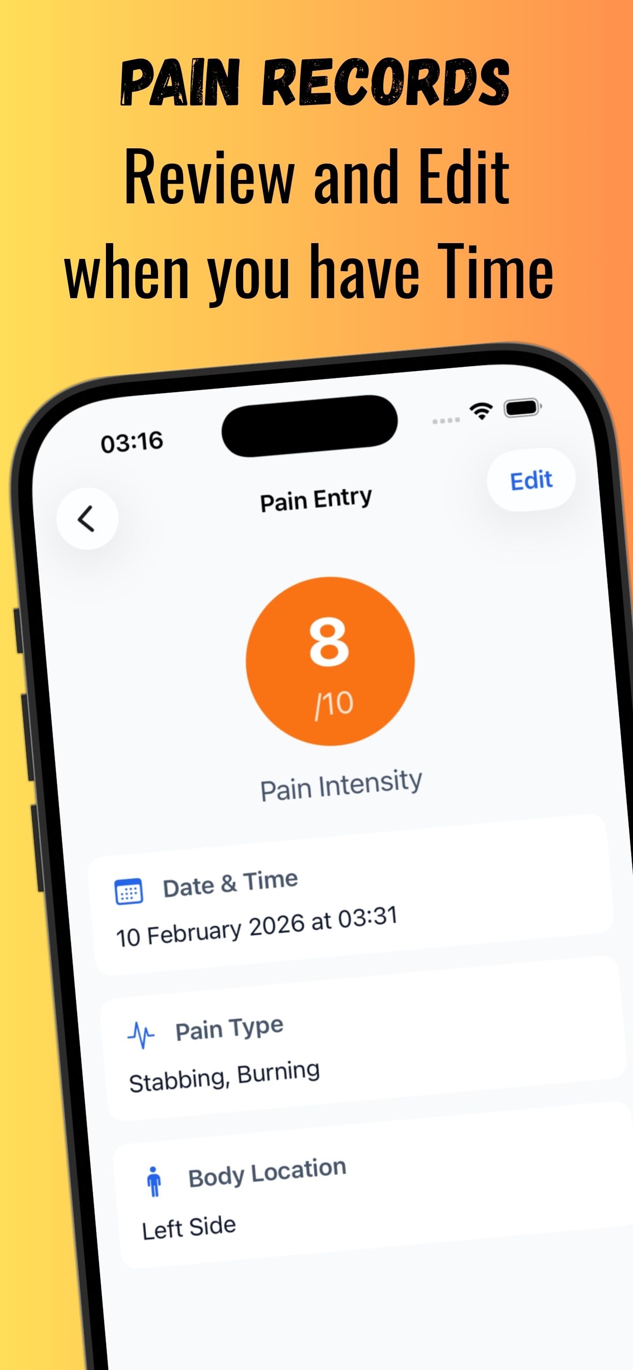 Pain Tracker Screenshot 6